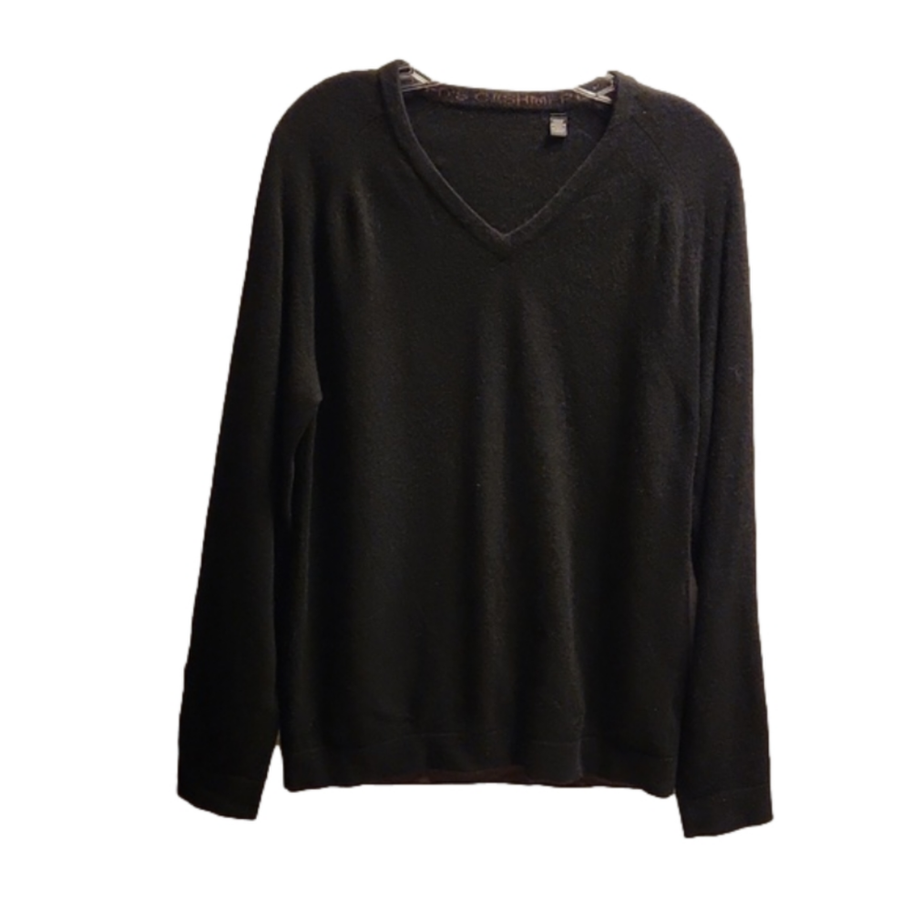 Ted's cashmere V-neck black  sweater men sz M